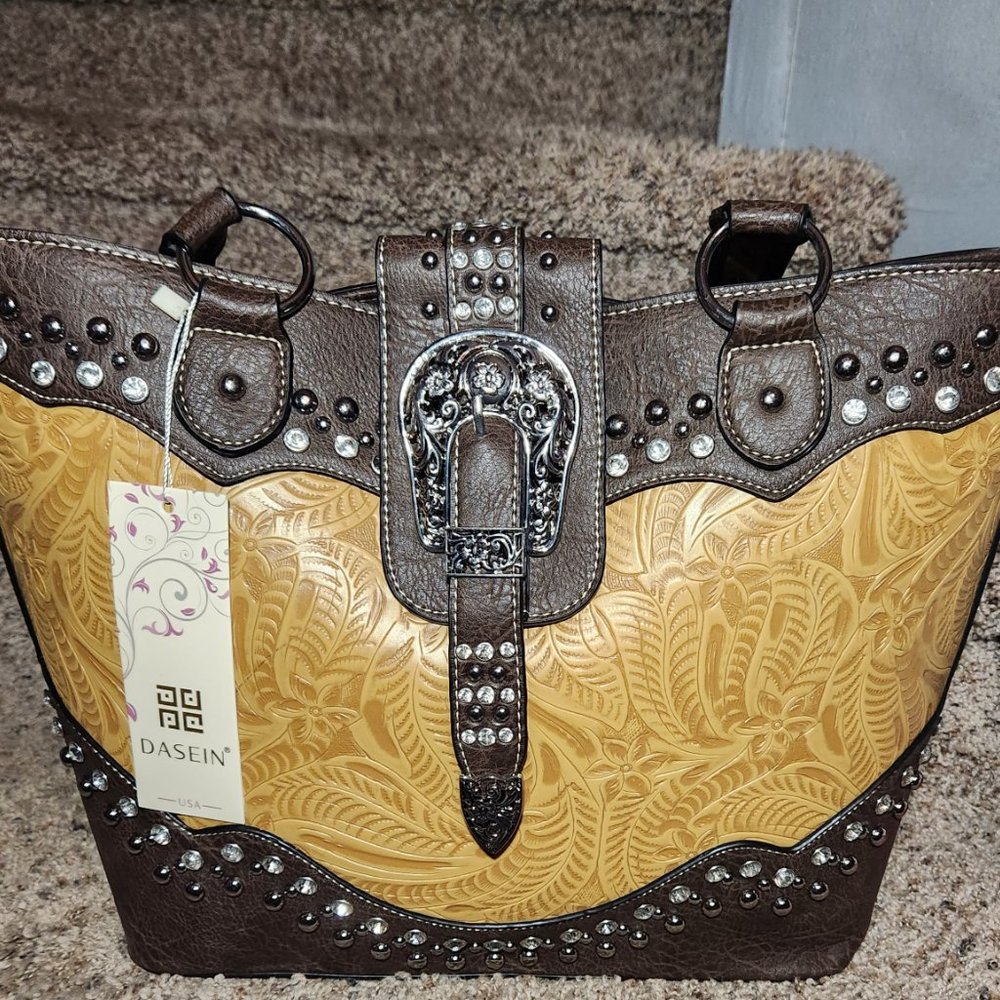 Western Buckle Vibe Bling Handbag NWT